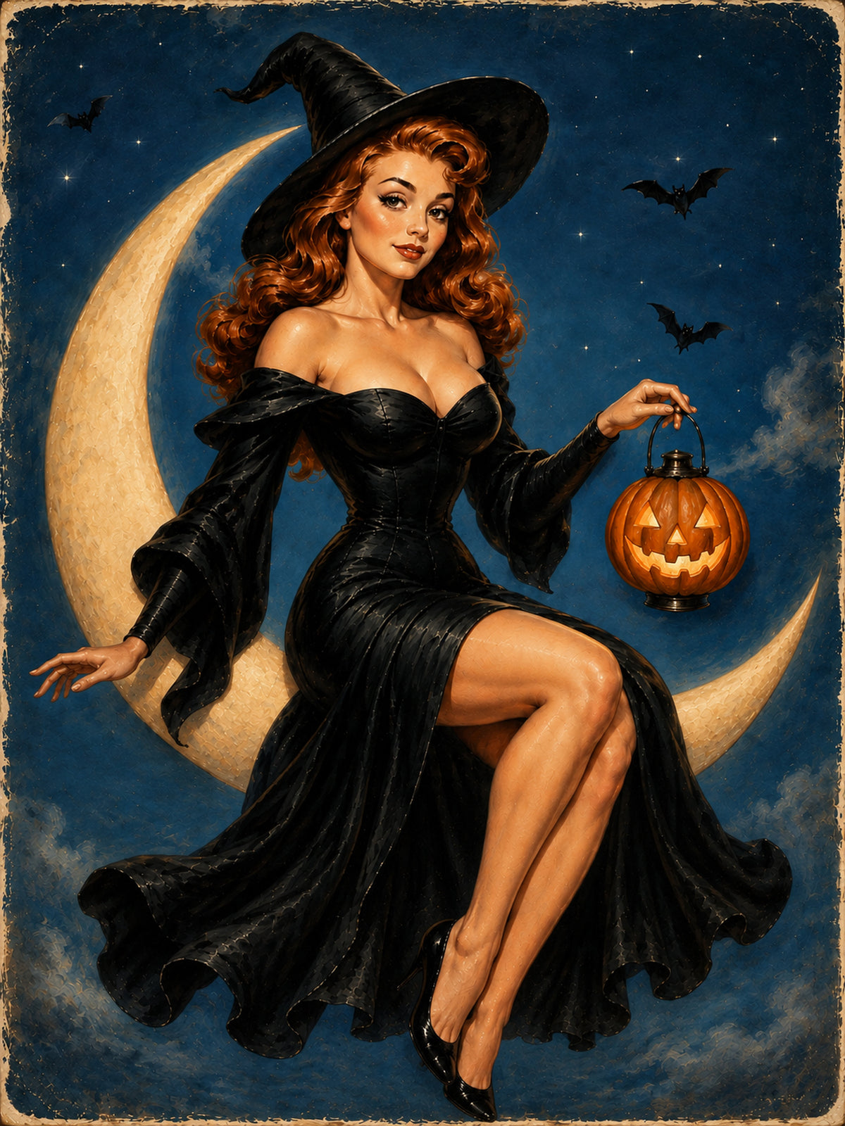 Custom Halloween Moonlit Enchantress Pinup Portrait