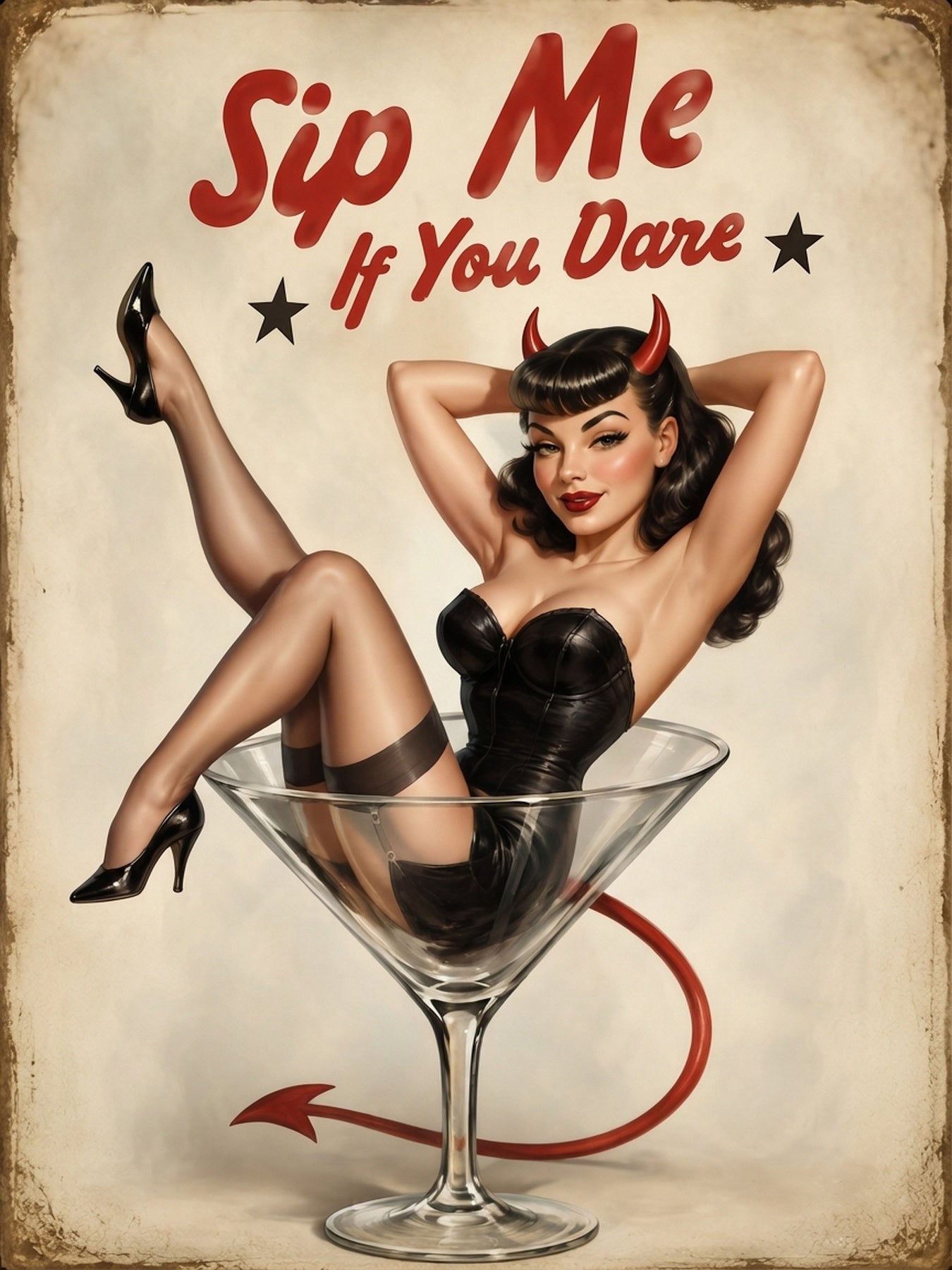 Custom Halloween Martini Mischief Pinup Portrait