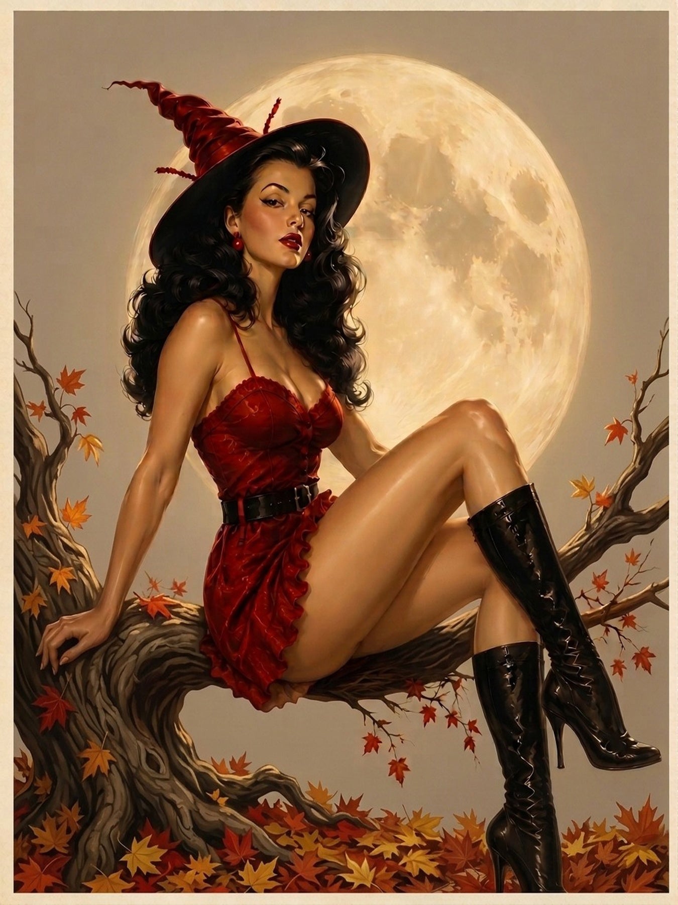 Custom Halloween Scarlet Vixen Pinup Portrait