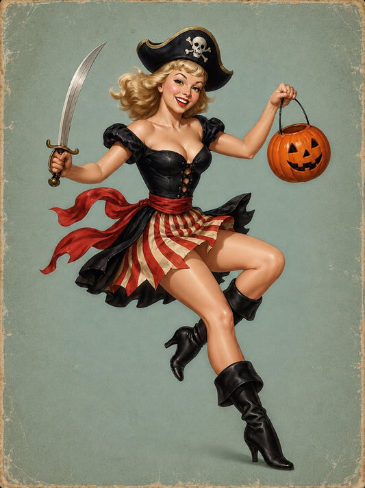 Custom Halloween Buccaneer Beauty Pinup Portrait