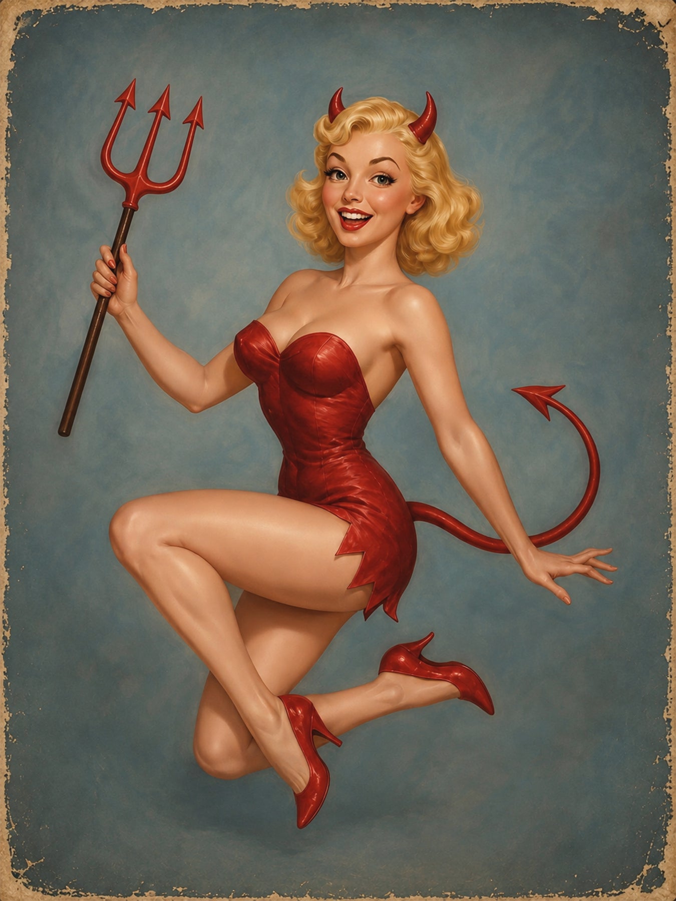 Custom Halloween Devil Dame Pinup Portrait