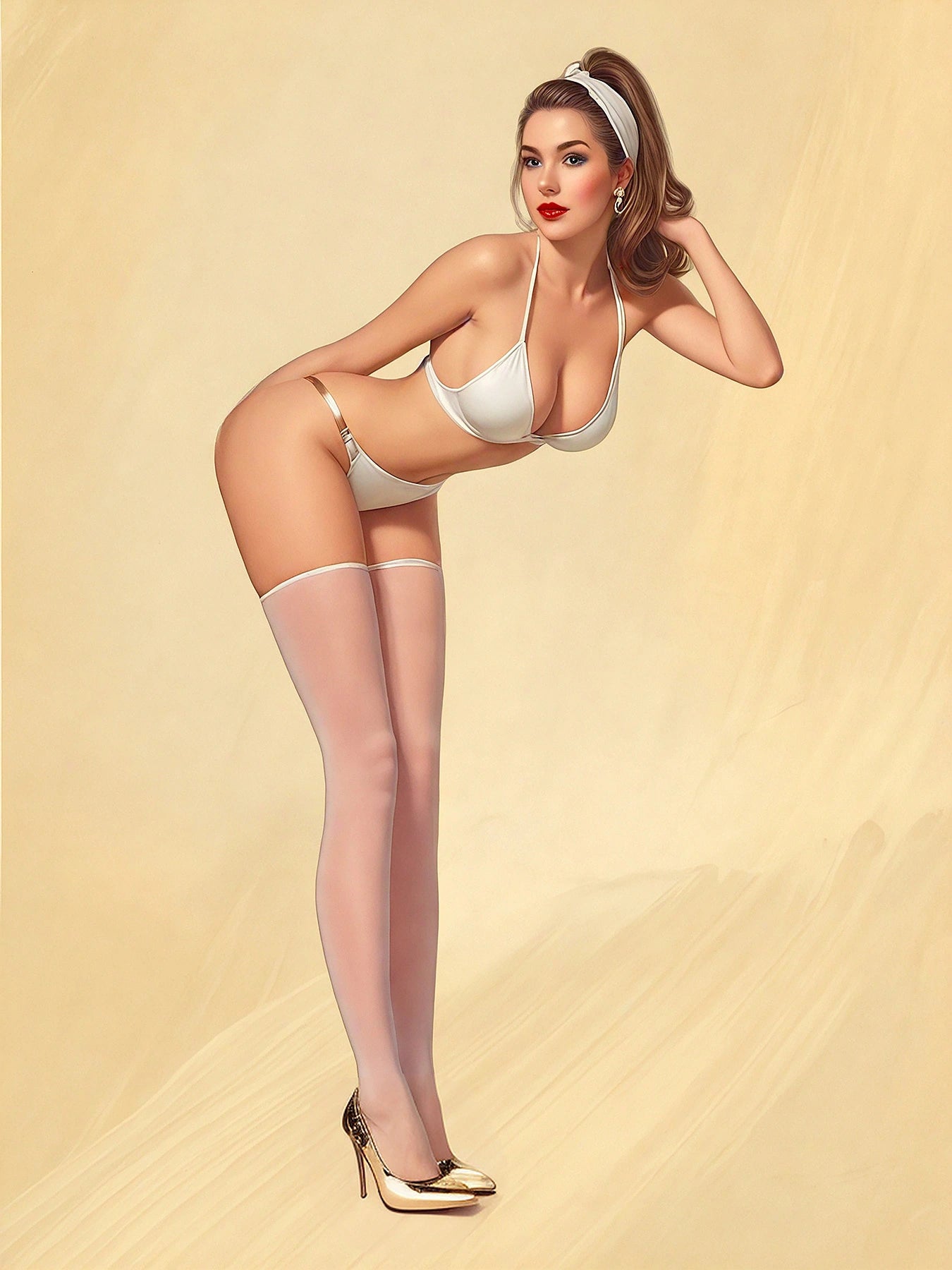 Golden Glow Pinup Portrait