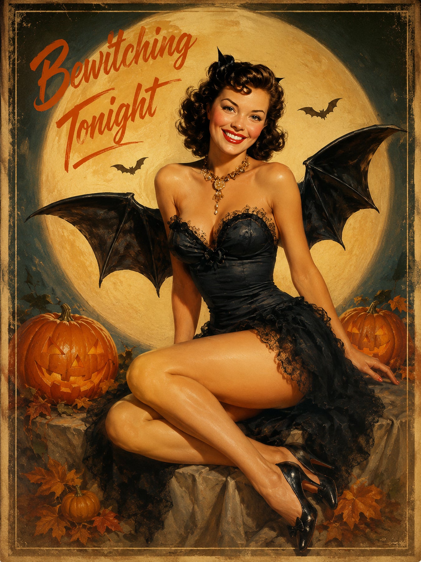 Custom Halloween Midnight Siren Pinup Portrait