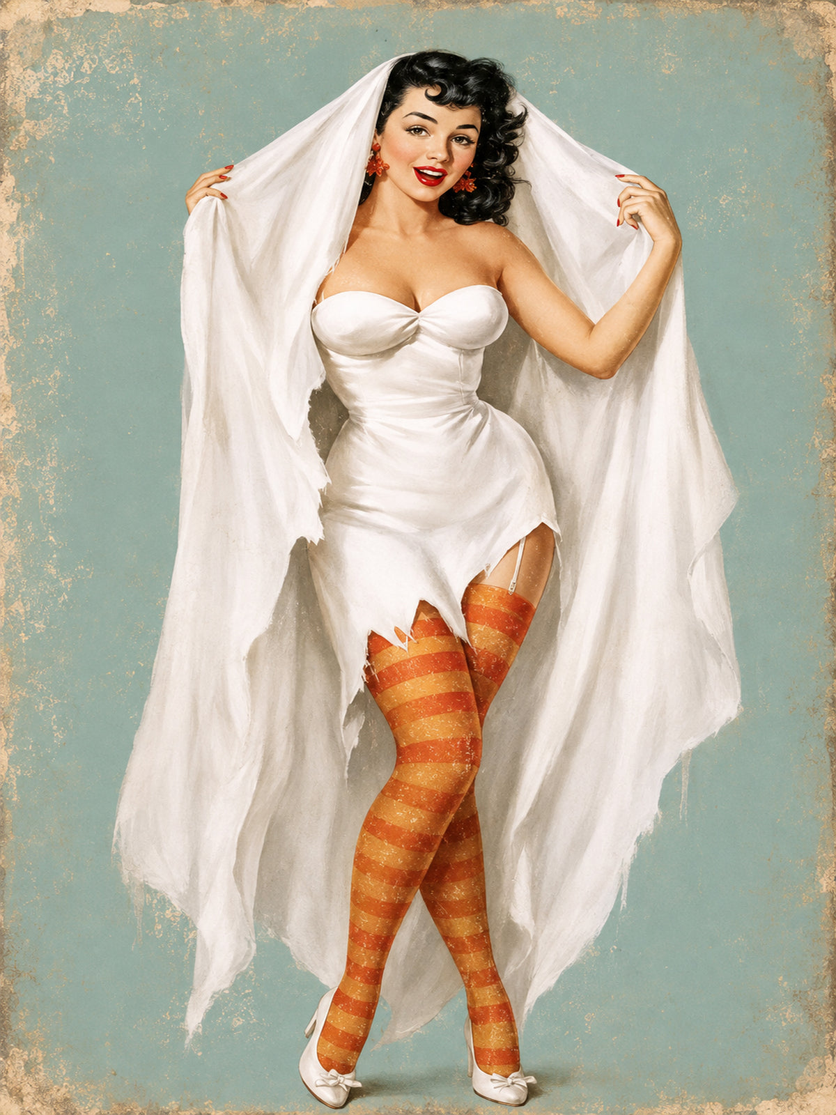 Custom Halloween Phantom Bride Pinup Portrait