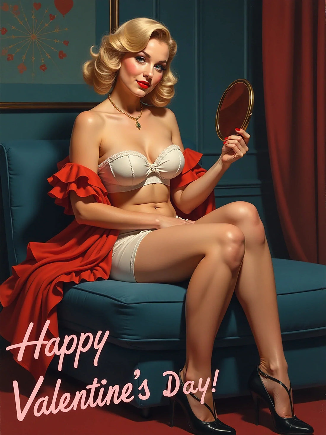 Vintage Christmas Pin Up Art: Retro Holiday Glam