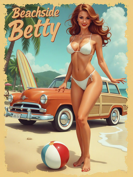 Beachside Betty Pinup Portrait Beachside Betty