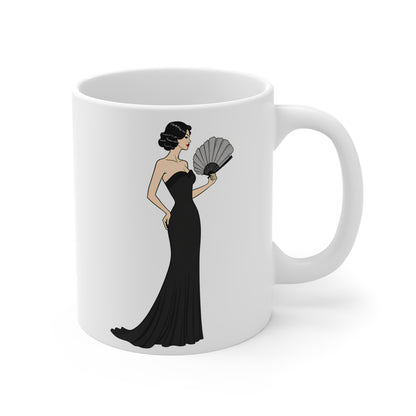 Pinup Art Elegant Fan Lady Mug