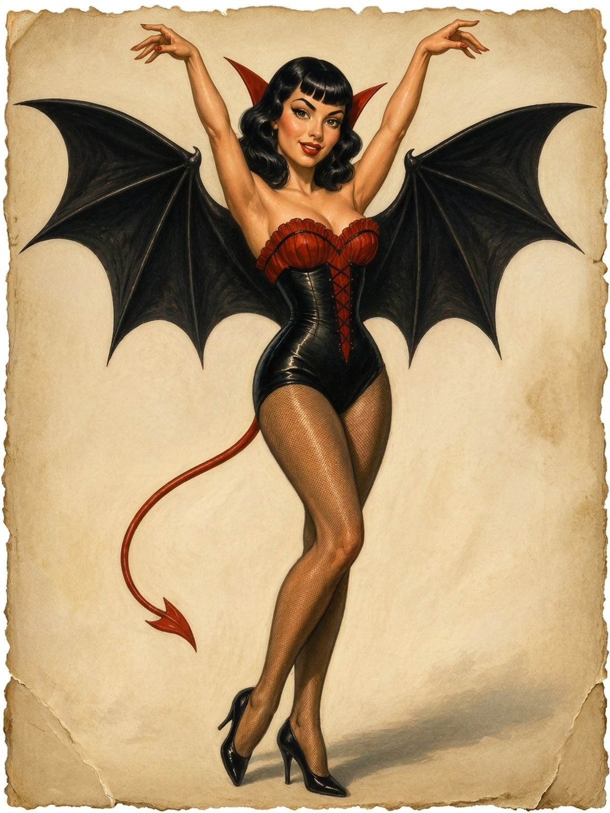 Custom Halloween Crimson Temptress Pinup Portrait