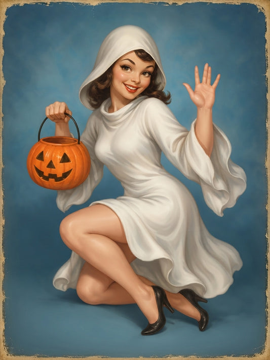 Custom Halloween Boo Belle Pinup Portrait