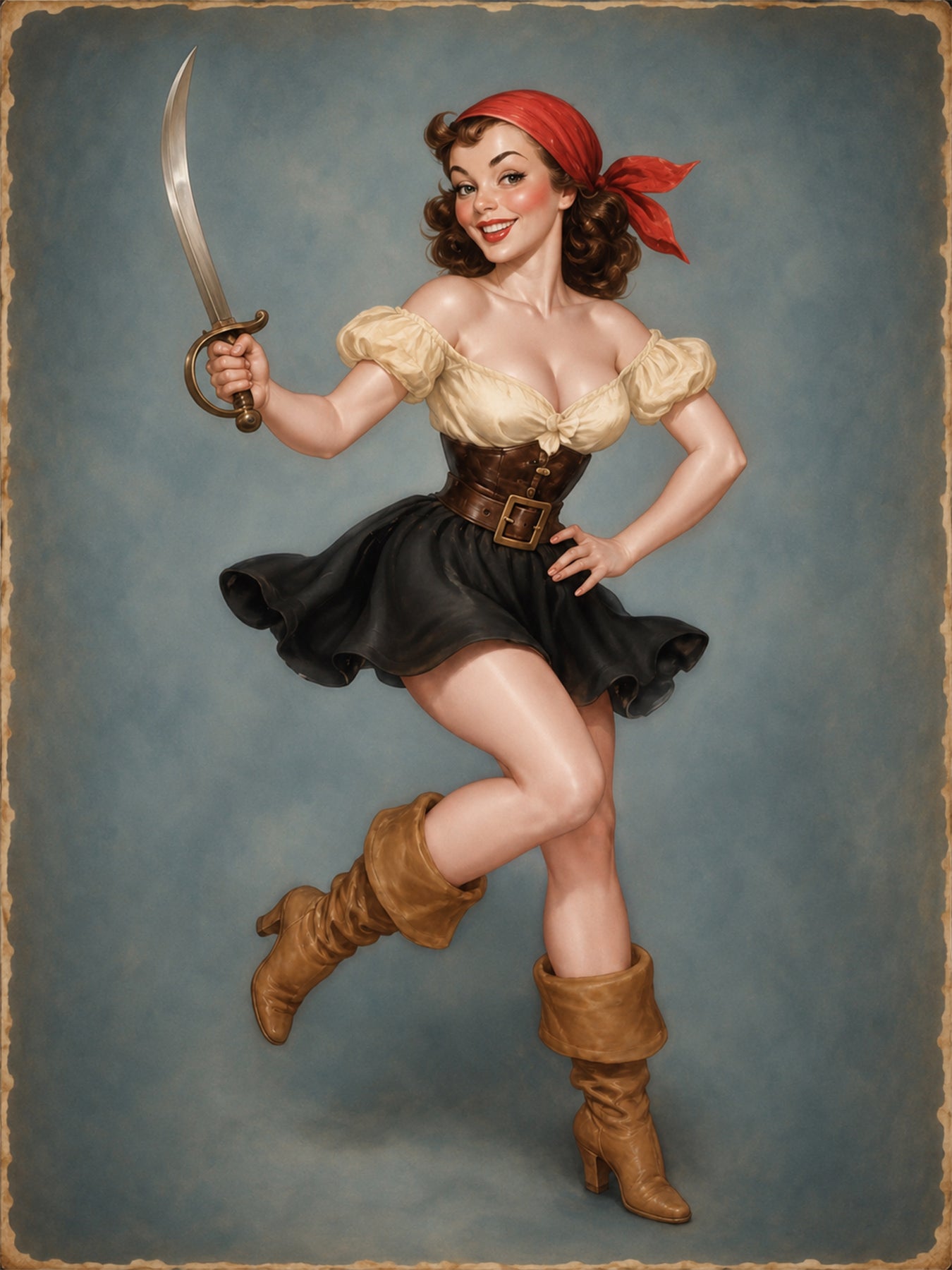 Custom Halloween Corsair Cutie Pinup Portrait