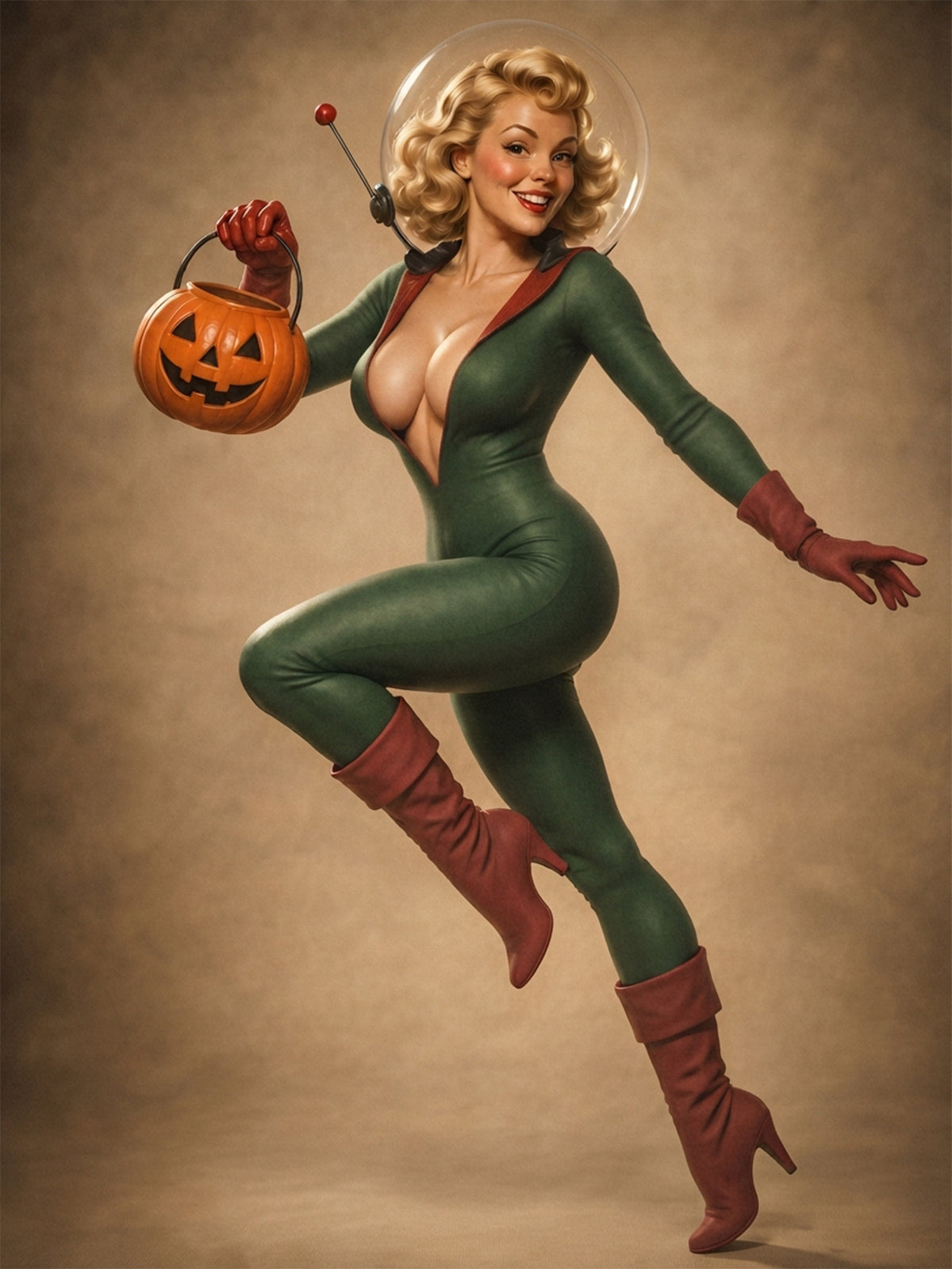 Custom Halloween Space Siren Pinup Portrait