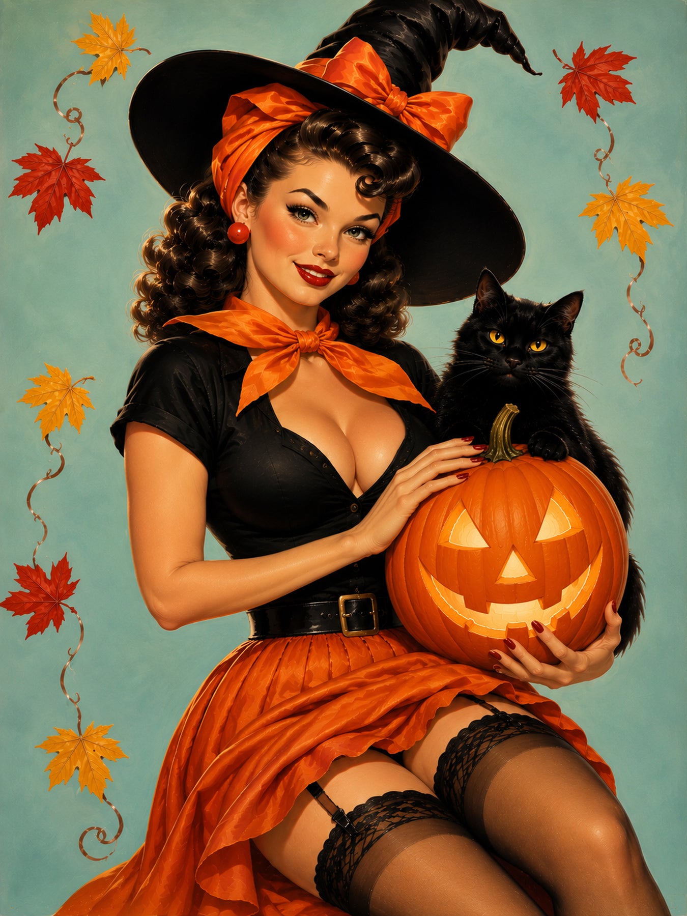 Halloween Retro Glamour Pinup Portrait