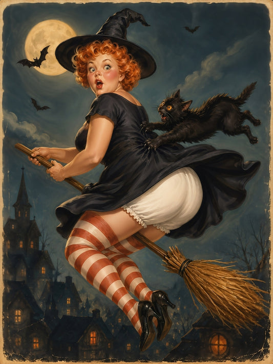 Custom Halloween Whimsical Witch Pinup Portrait