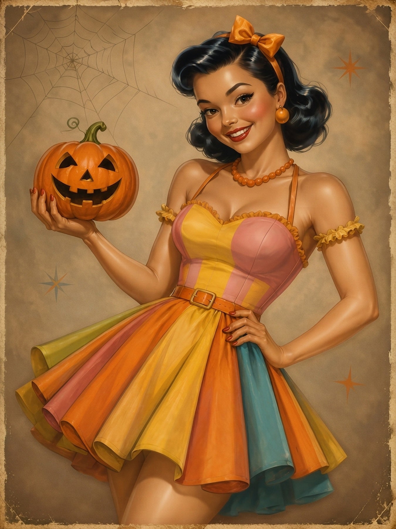 Custom Halloween Color Pop Belle Pinup Portrait