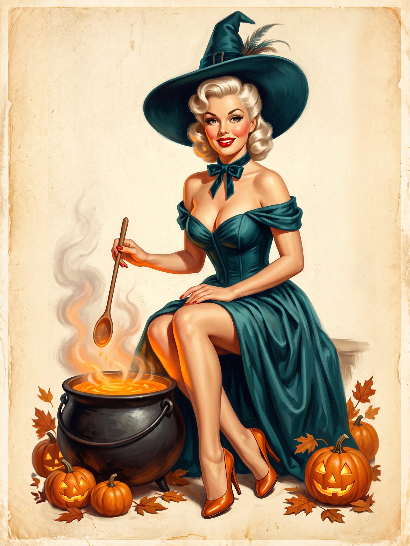 Custom Halloween Potion Mistress Pinup Portrait
