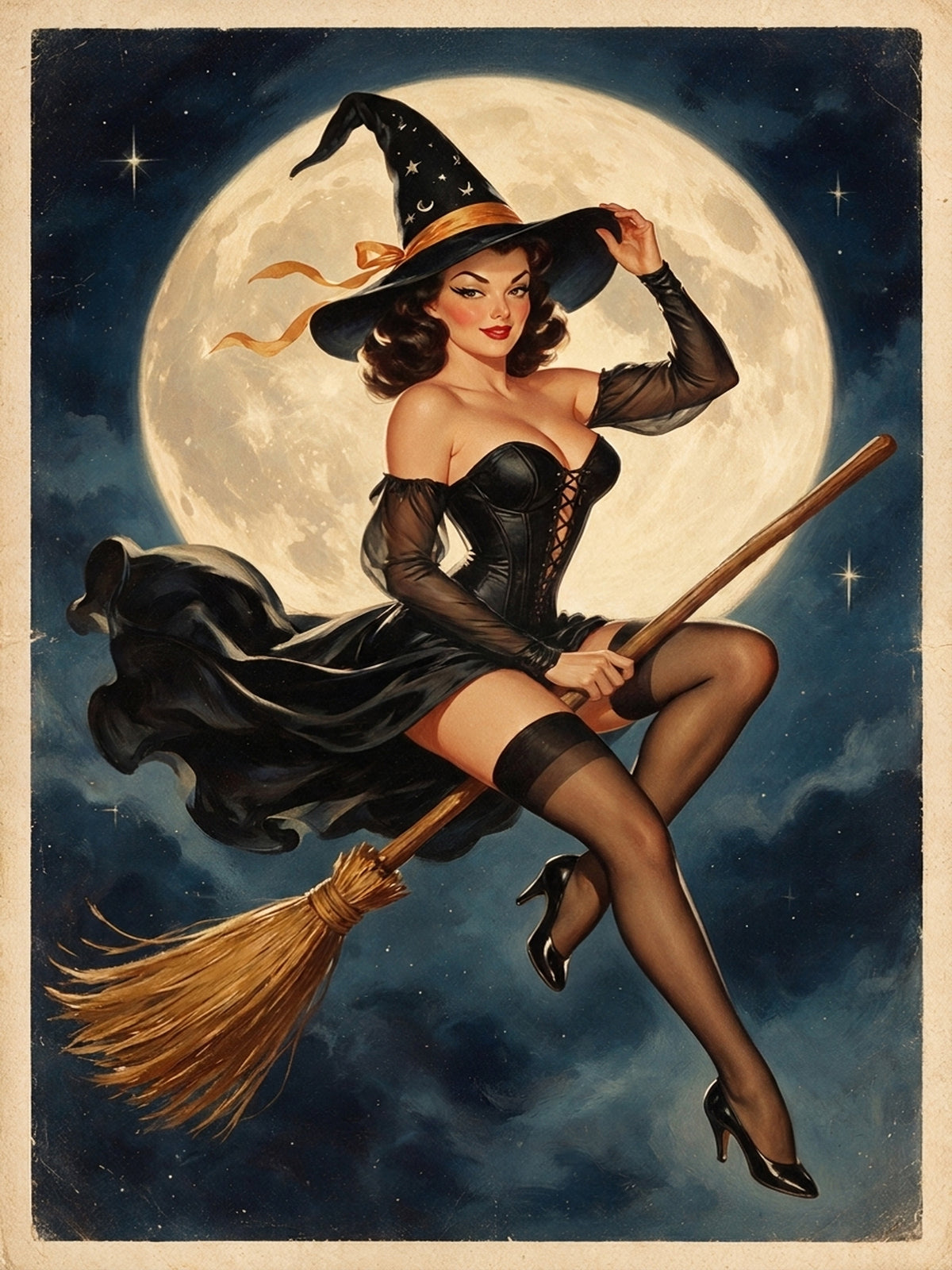 Custom Halloween Nightspell Witch Pinup Portrait