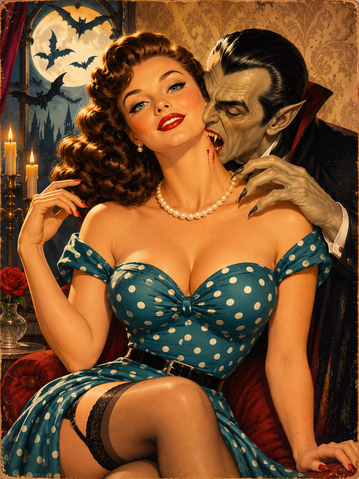 Halloween Vampire Seduction Pinup Portrait