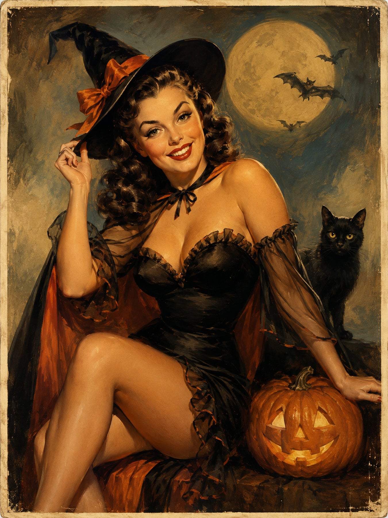 Custom Halloween Bewitching Beauty Pinup Portrait