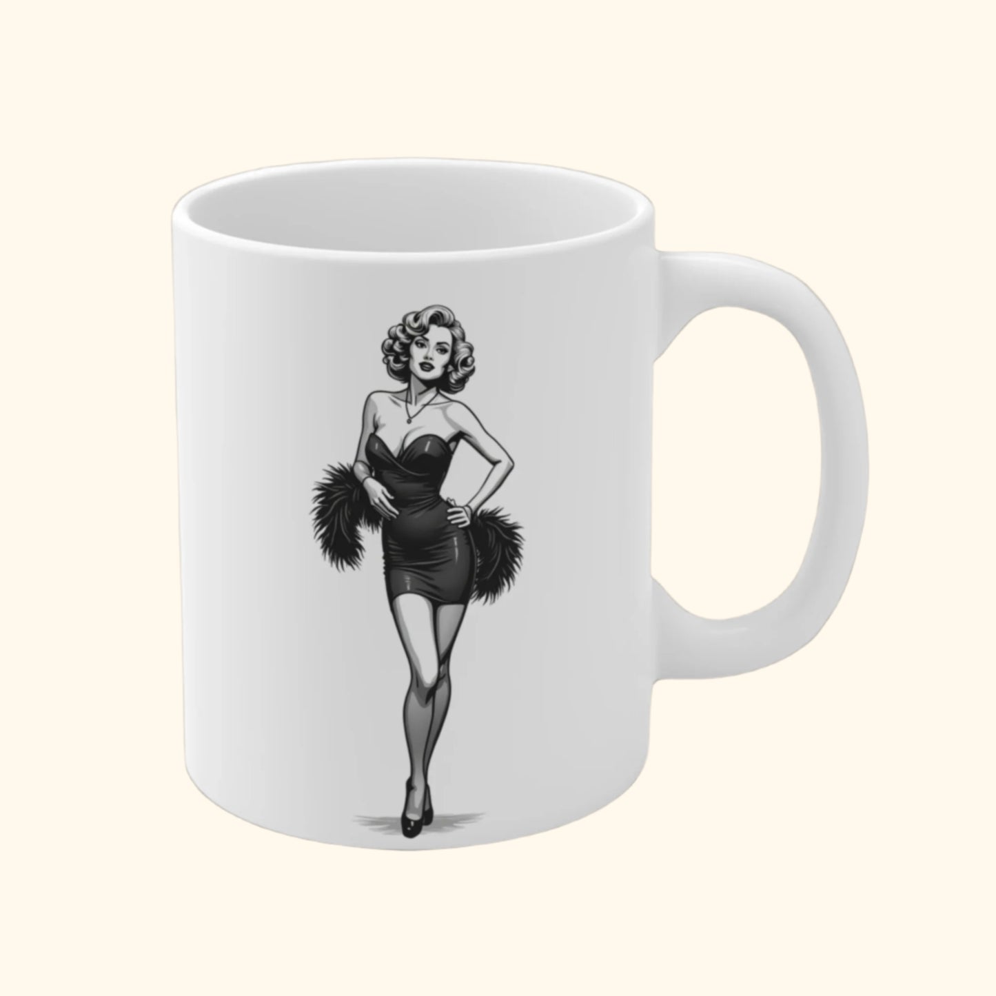 Pinup Art Glamorous Night Diva Mug - Pinup Portrait