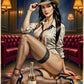 Retro Vargas Girl Pinup Portrait
